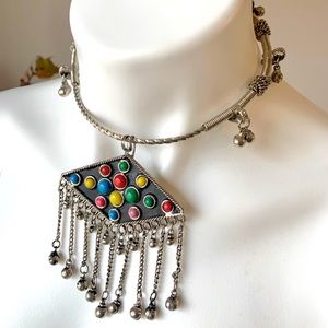 Boho choker style necklace